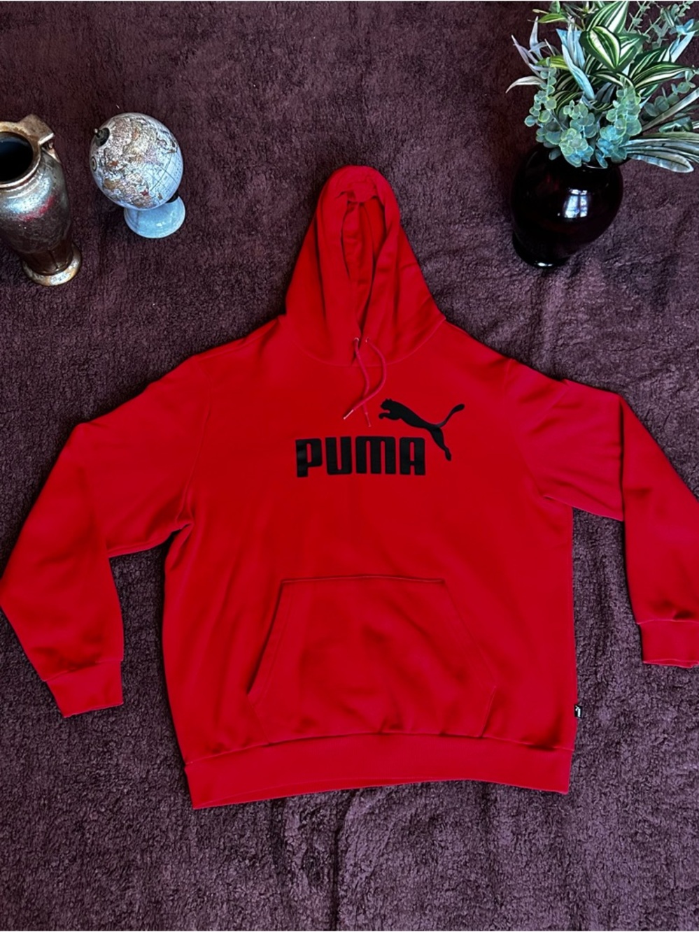 Puma Red Hoodie with Black Logo